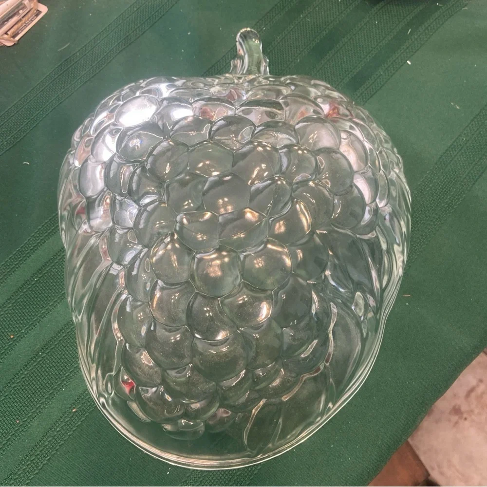 Strawberry shaped glass serving bowl